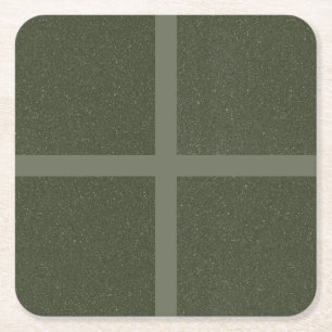 Moss Green Grid Pattern - Paper Coaster