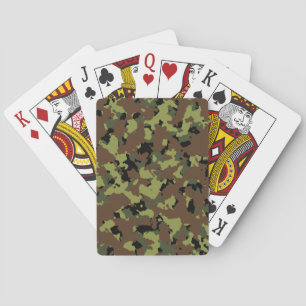 Moss Green Military Camo Playing Cards