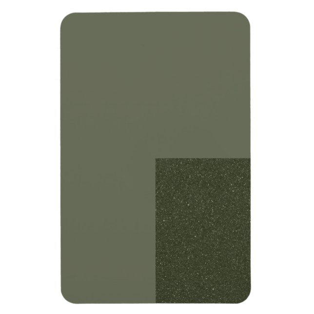 Moss Green Minimal Magnet With Bottom Accent (Vertical)