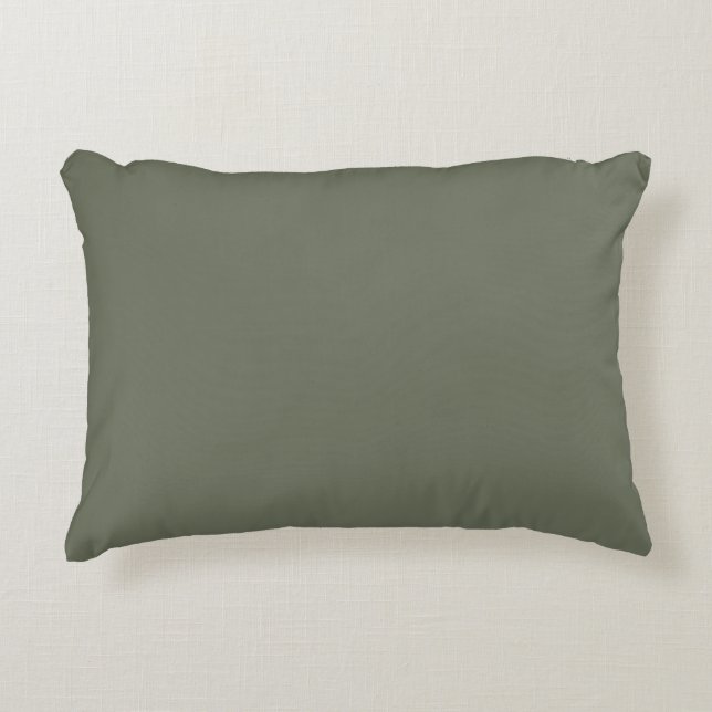 Moss Green Minimalist Accent Pillow – Customisable (Front)