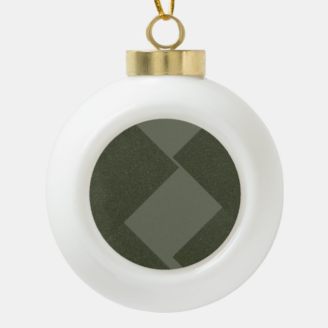 Moss Green Minimalist Holiday Ornament (Front)