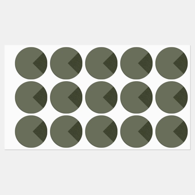 Moss Green Minimalist Pie Slice Stickers - Labels (Sheet)