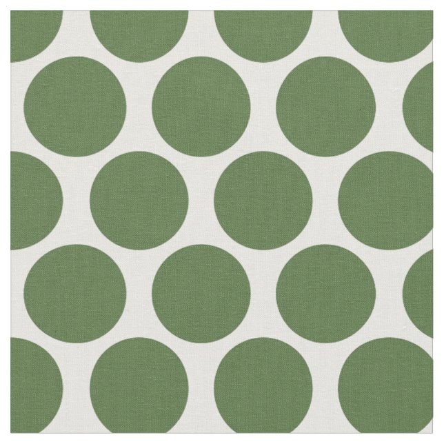 Moss Green Mod Dots Fabric (Close Up)