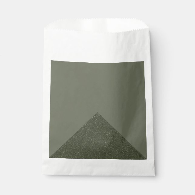 Moss Green Modern Triangle Favour Bag (Front)