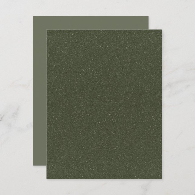 Moss Green Noise Flat Save The Date Card - Custom (Front/Back)