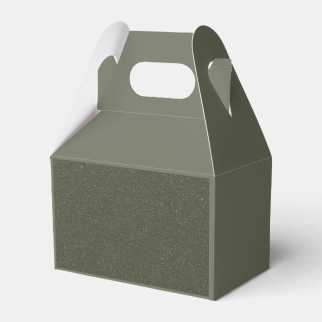 Moss Green Panel Favour Box with Textured Front (Front Side)