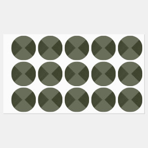 Moss Green Pie Cut Circle Stickers - Labels
