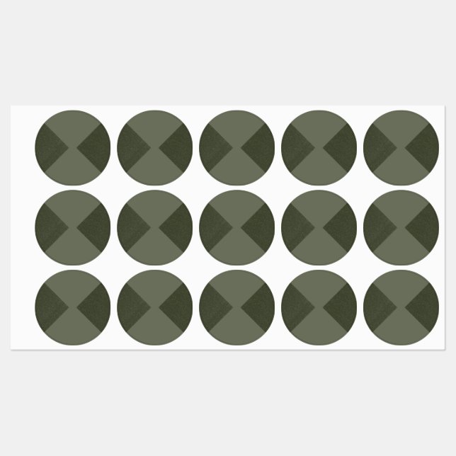 Moss Green Pie Cut Circle Stickers - Labels (Sheet)