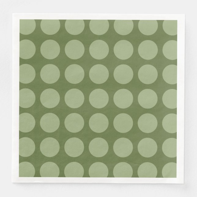 Moss Green Polka Dot Pattern Napkin (Front)