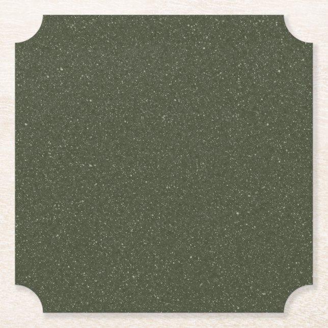 Moss Green Scalloped Paper Coaster – Customisable (Front)
