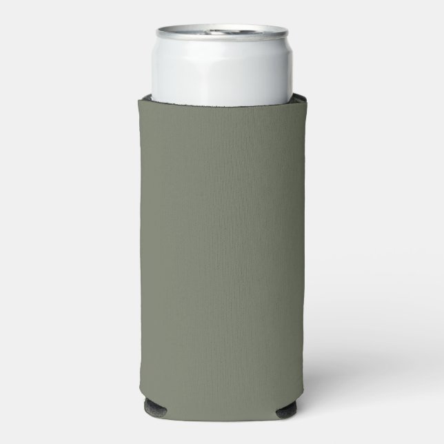 Moss Green Slim Can Cooler – Customisable (Seltzer Front)