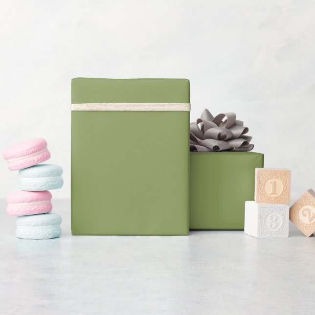 Moss Green Solid Colour Wrapping Paper (Baby Shower)