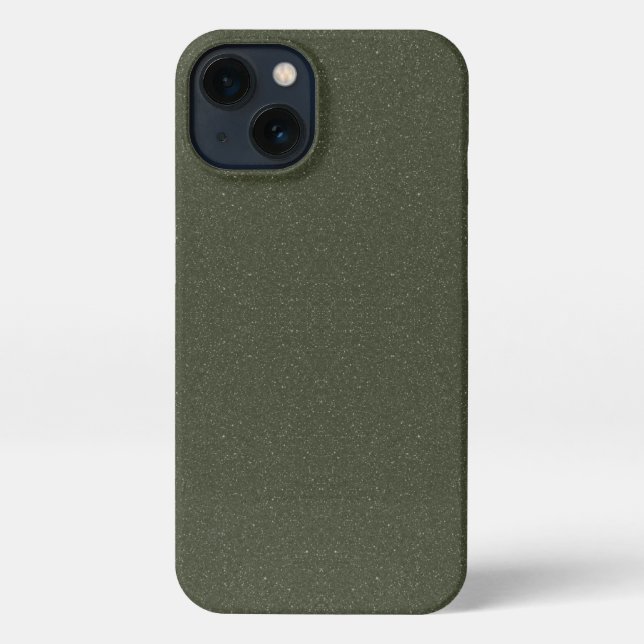 Moss Green Speckle iPhone 13 Case – Customisable (Back)