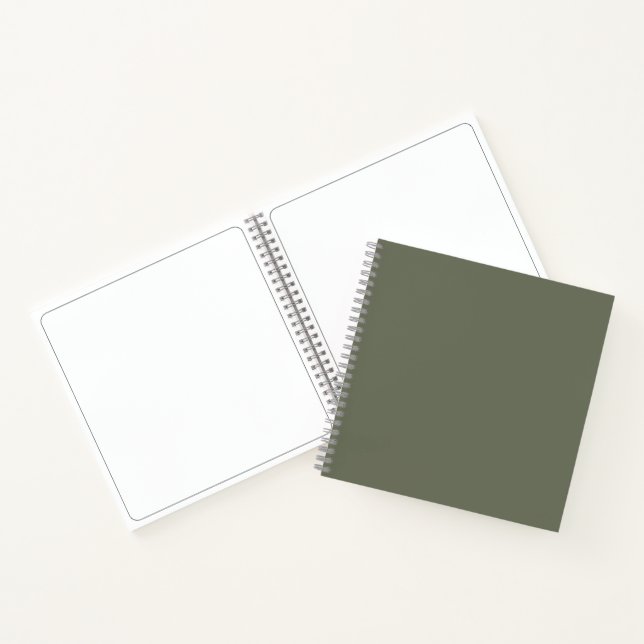 Moss Green Spiral Sketchbook – Customisable Notebook (Inside)