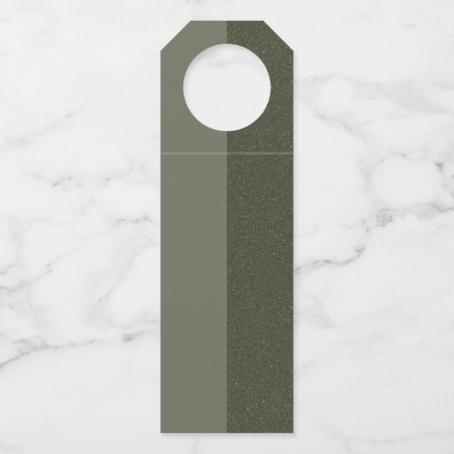 Moss Green Split Bottle Hanger Tag – Customisable (Front)