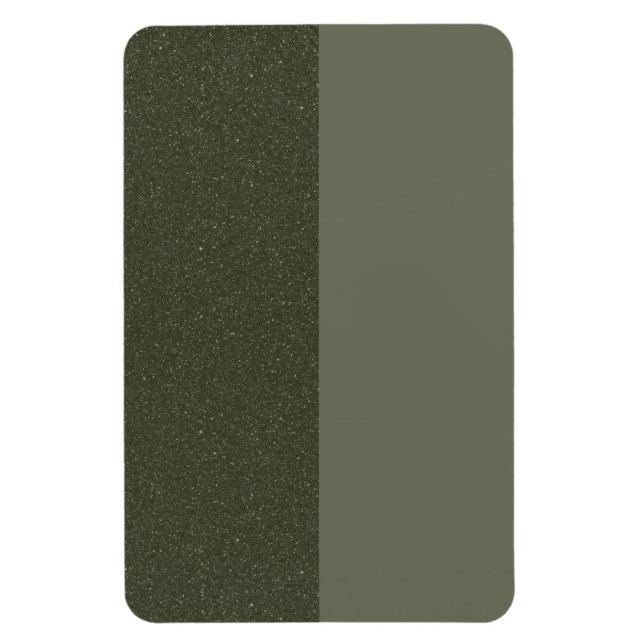 Moss Green Split Custom Flexible Photo Magnet (Vertical)