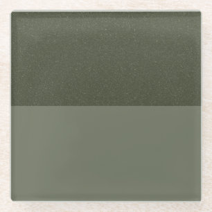 Moss Green Split Glass Coaster – Customisable