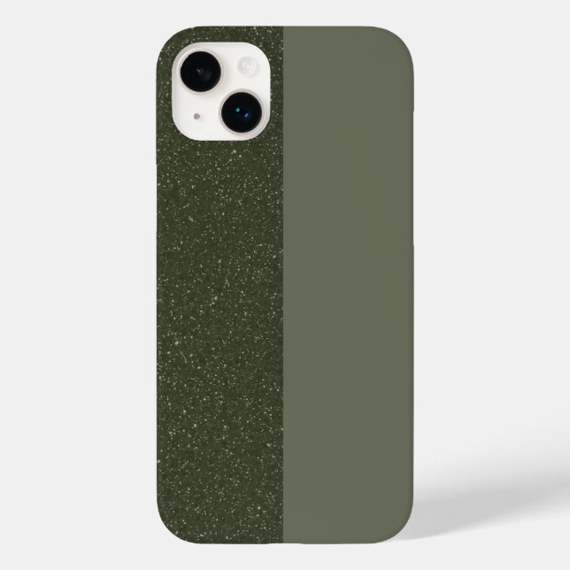 Moss Green Split Texture iPhone 14 Plus Case (Back)