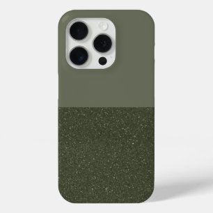 Moss Green Split Texture iPhone 15 Pro Case Custom