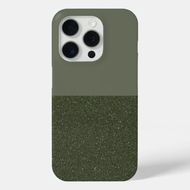 Moss Green Split Texture iPhone 15 Pro Case Custom (Back)