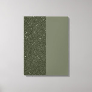 Moss Green Split Texture Stretched Canvas Print