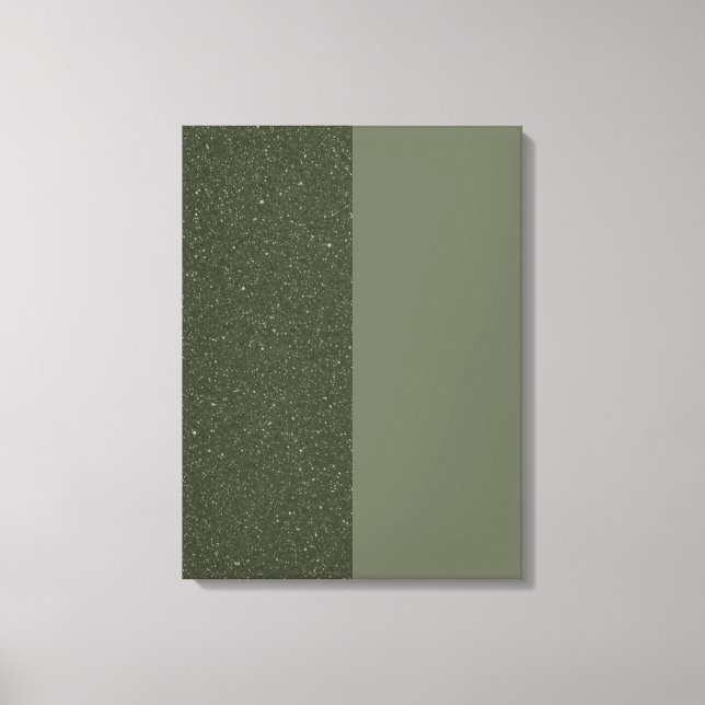 Moss Green Split Texture Stretched Canvas Print (Front)
