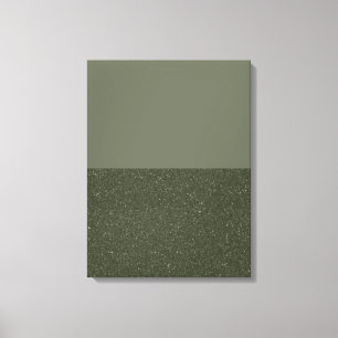 Moss Green Split Texture Stretched Canvas Print