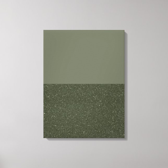 Moss Green Split Texture Stretched Canvas Print (Front)