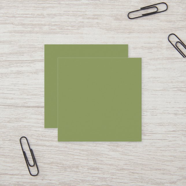 Moss Green Square Business Card (Front/Back In Situ)