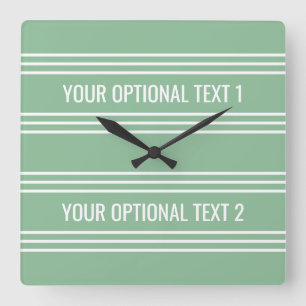 Moss Green Stripes custom wall clock