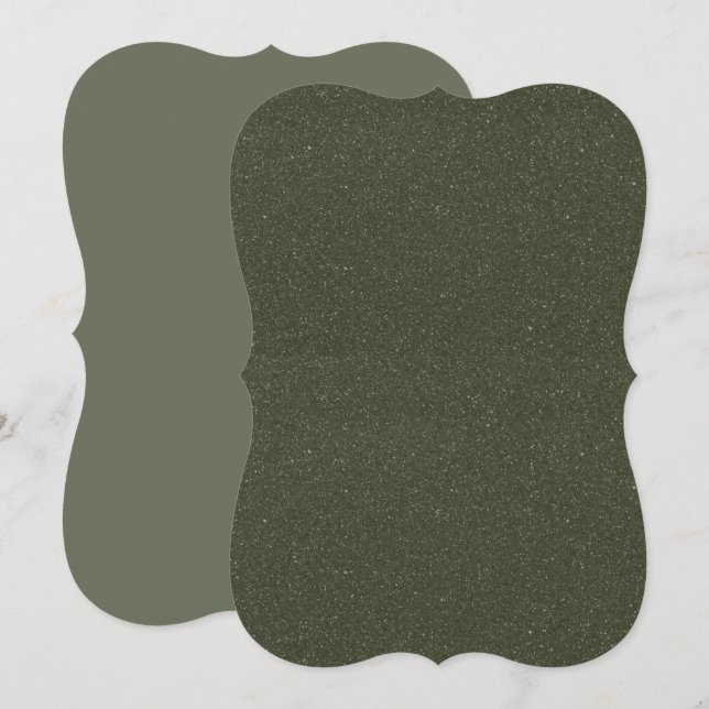 Moss Green Texture Bracket Flat Note Card (Front/Back)