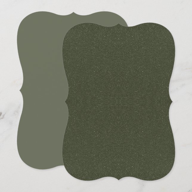 Moss Green Textured Bracket Flat Card – Customise (Front/Back)