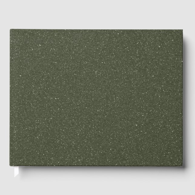 Moss Green Textured Custom Guest Book (Front)
