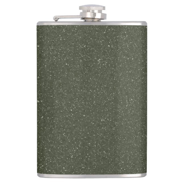 Moss Green Textured Custom Vinyl Wrapped Flask (Front)
