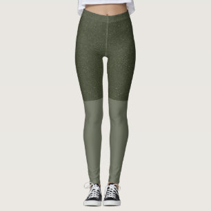 Moss Green Textured Leggings – Customisable