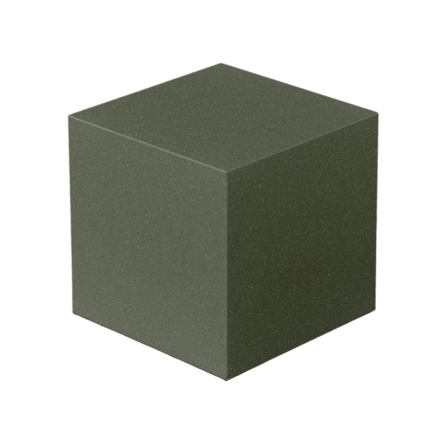 Moss Green Textured Photo Cube – Customisable (Front Angled)