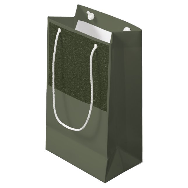 Moss Green Textured Top Gift Bag – Customisable (Front Angled)