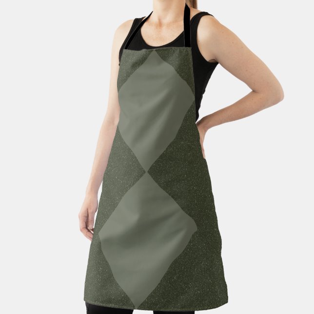 Moss Green Two-Diamond Apron Design (Insitu)