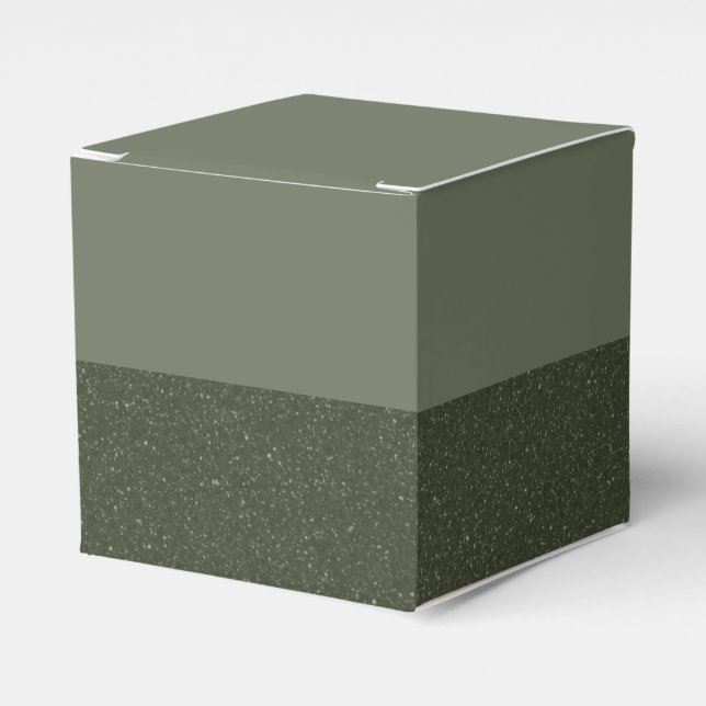 Moss Green Two-Tone Favour Box – Customisable (Front Side)