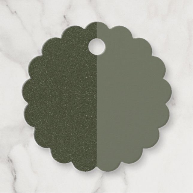 Moss Green Two-Tone Favour Tag – Customisable (Front)