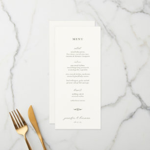 Moss Green Wedding Menu and Thank You