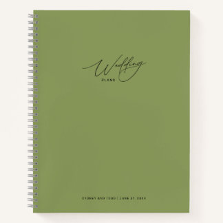 Moss Green Wedding Plans  Notebook