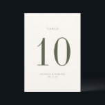 Moss Green Wedding Table Number Card<br><div class="desc">Contemporary Chic minimalist,  moss green and beige wedding table number card. Please note that table number cards must be numbered and added to your cart individually.</div>