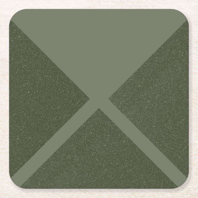 Moss Green X Pattern - Paper Coaster (Front)