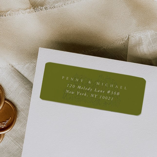 Moss Green Yosemite National Park Return Address (Moss Green Yosemite National Park Mountain Range Return Address Label)