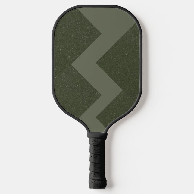 Moss Green Zigzag Custom Pickleball Paddle (Front)