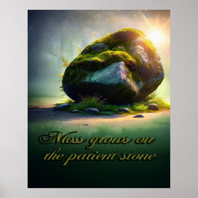 Moss Grows On The Patient Stone Poster (Front)