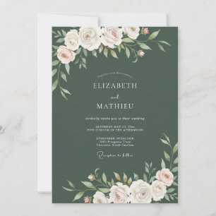 Moss Ivory Bloom Wedding Invitation