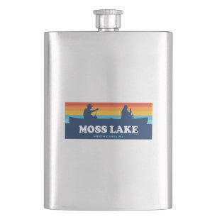 Moss Lake North Carolina Canoe Hip Flask