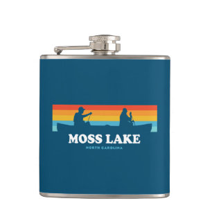 Moss Lake North Carolina Canoe Hip Flask